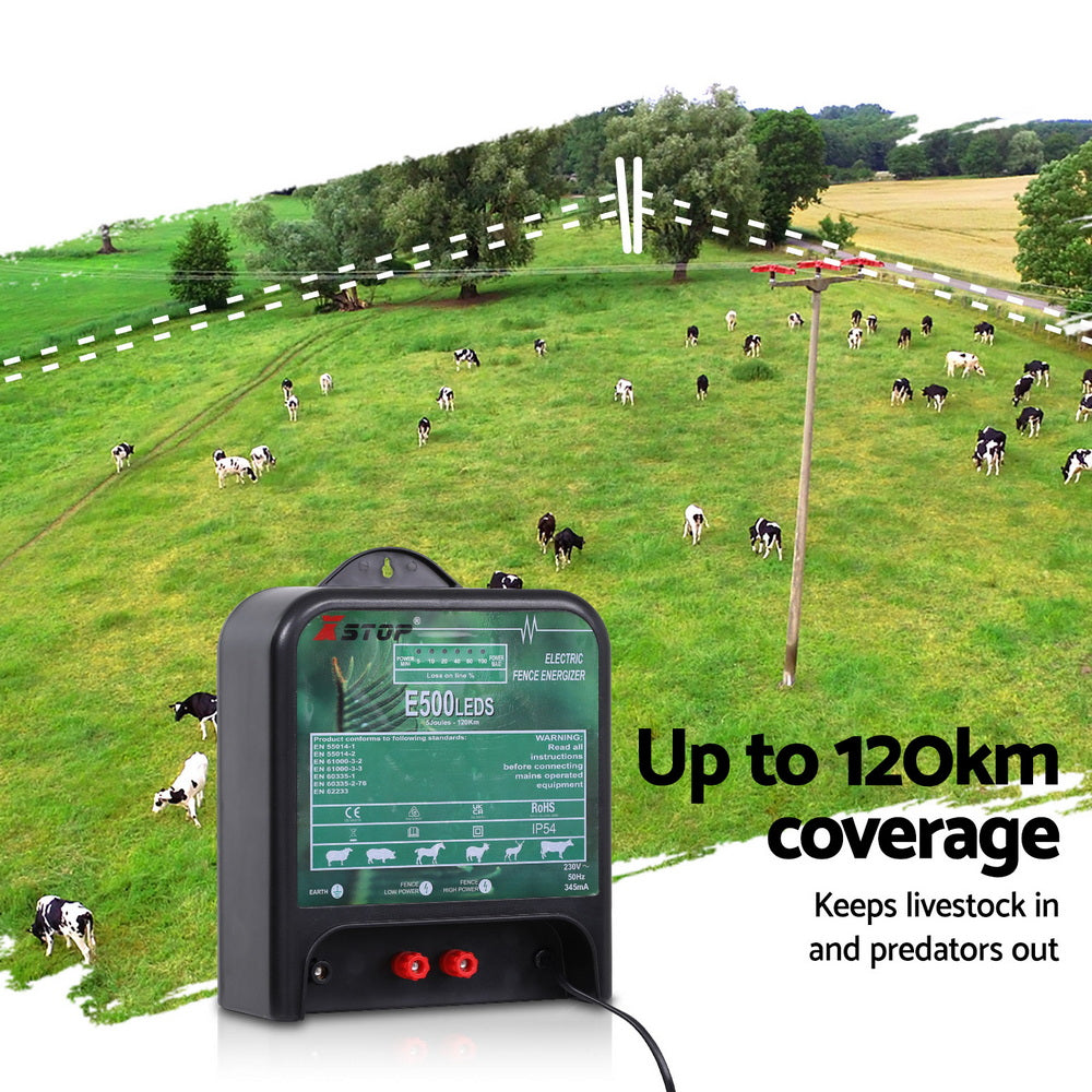 XSTOP Electric Fence Energiser 5J 220-240V 120km Tristar Online