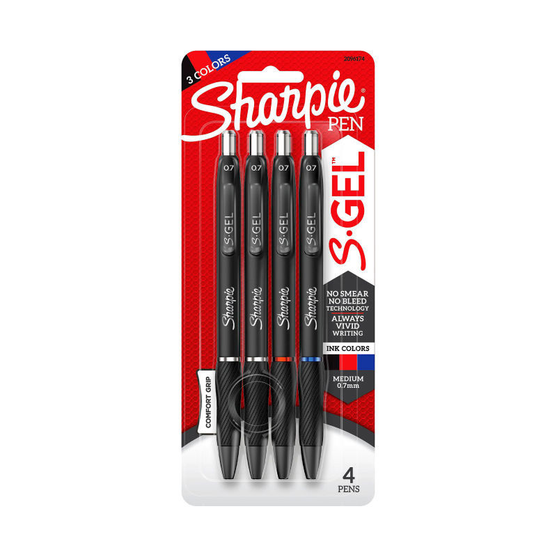 Sharpie Gel 0.7mm Asst Pk4 Bx6 Sharpie