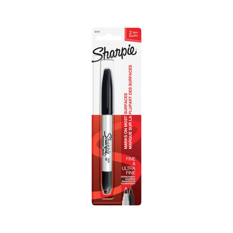 Sharpie Marker TwinTip Blk Bx6 Sharpie