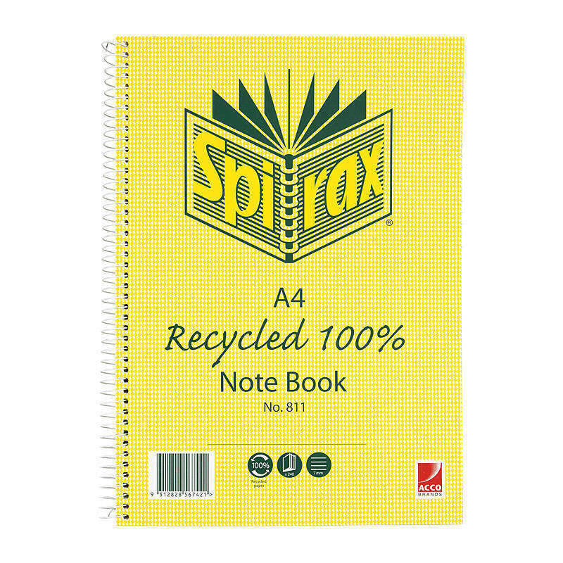 Spirax 811 N/book A4 240Pg Pk5 Spirax