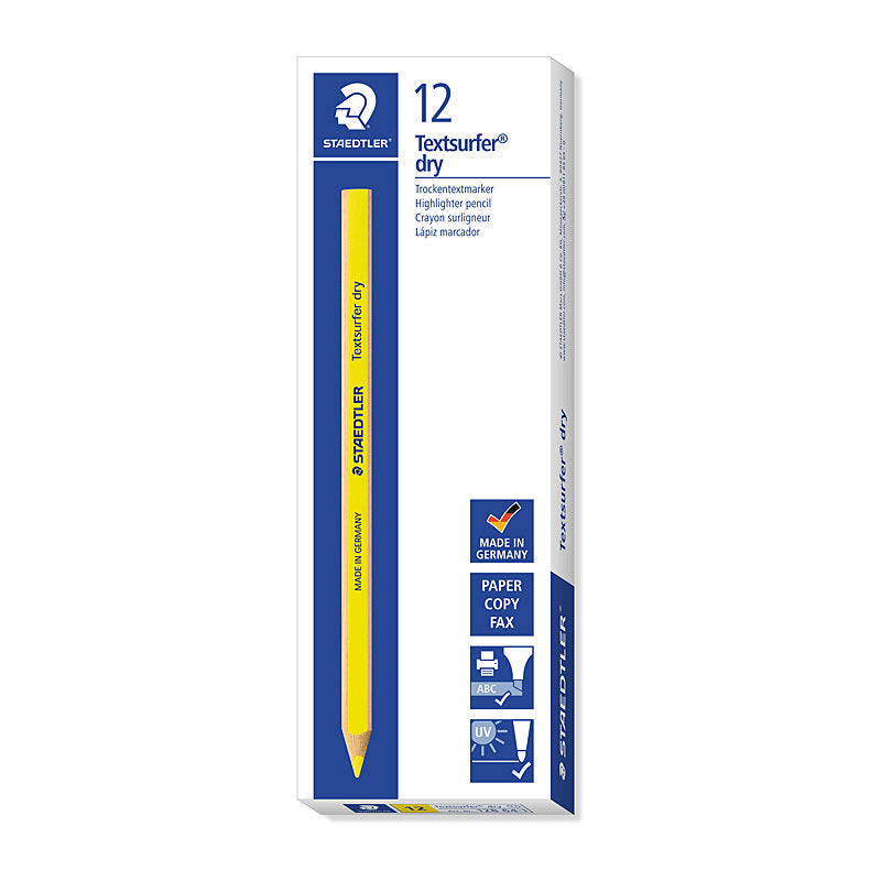 Staed H/L Dry Txtsurf Ylw Bx12 Staedtler