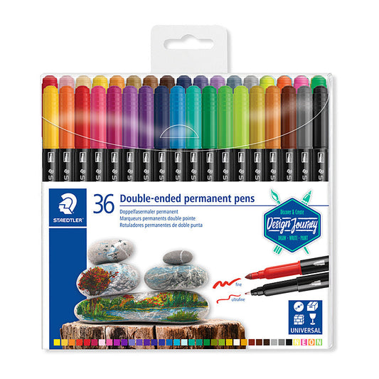 Staed Double End Pen Ast Bx36 Staedtler