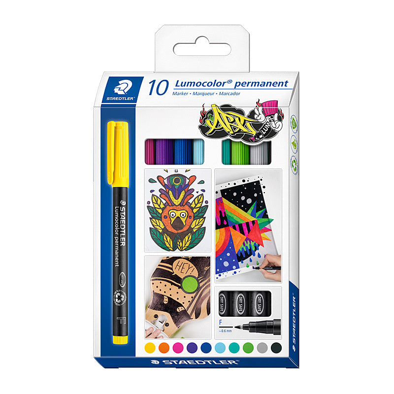 Staed PermMk 318 Fine Ast Pk10 Staedtler