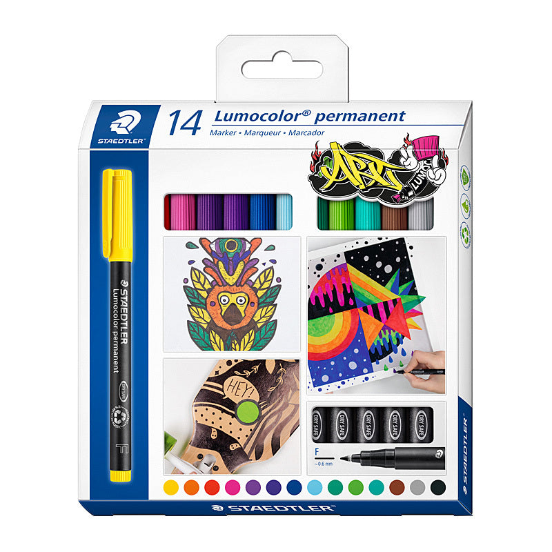 Staed PermMk 318 Fine Ast Pk14 Staedtler