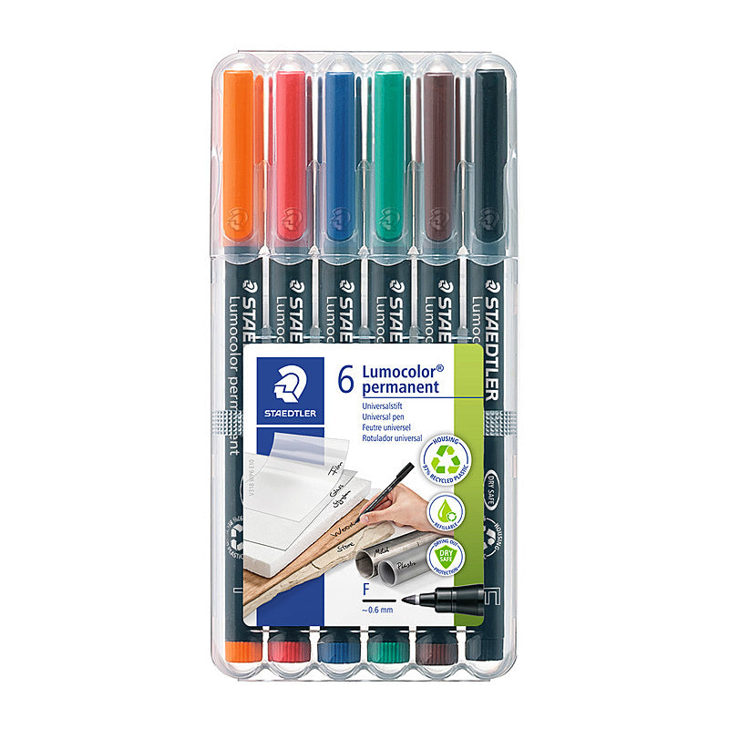 Staed Perm Marker Fin Ast Wlt6 Staedtler