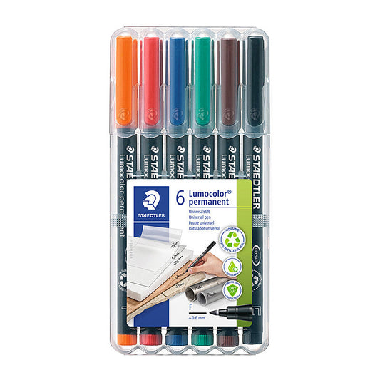 Staed Perm Marker Fin Ast Wlt6 Staedtler