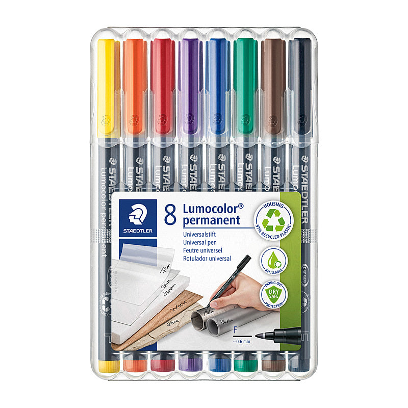 Staed Perm Marker Fin Ast Wlt8 Staedtler