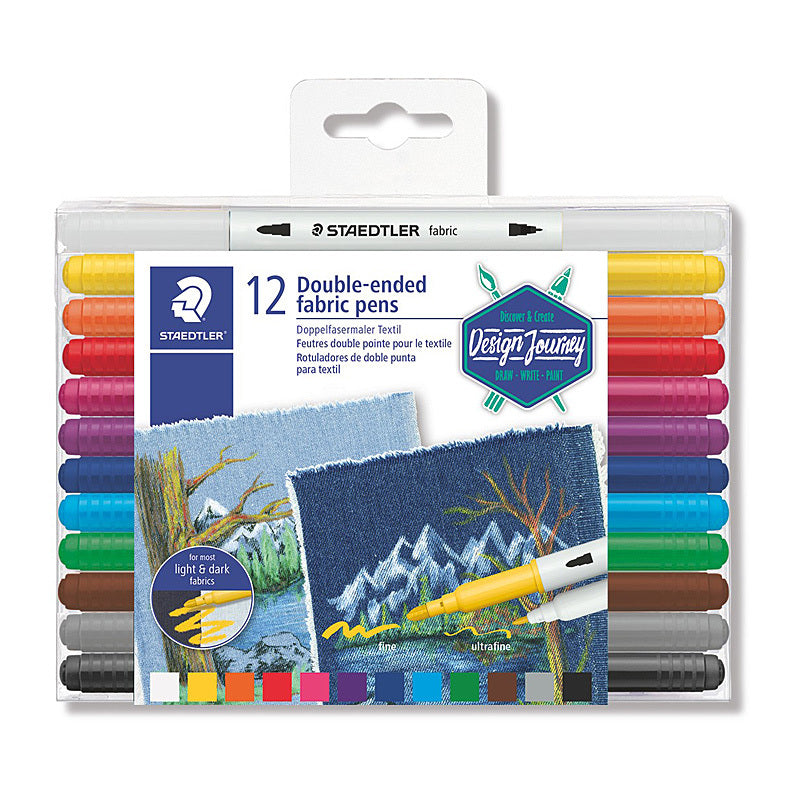 Staed Doub Fabric Pen Ast Bx12 Staedtler