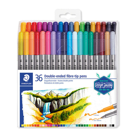 Staed Dbl Fibre Pen Ast Wlt36 Staedtler