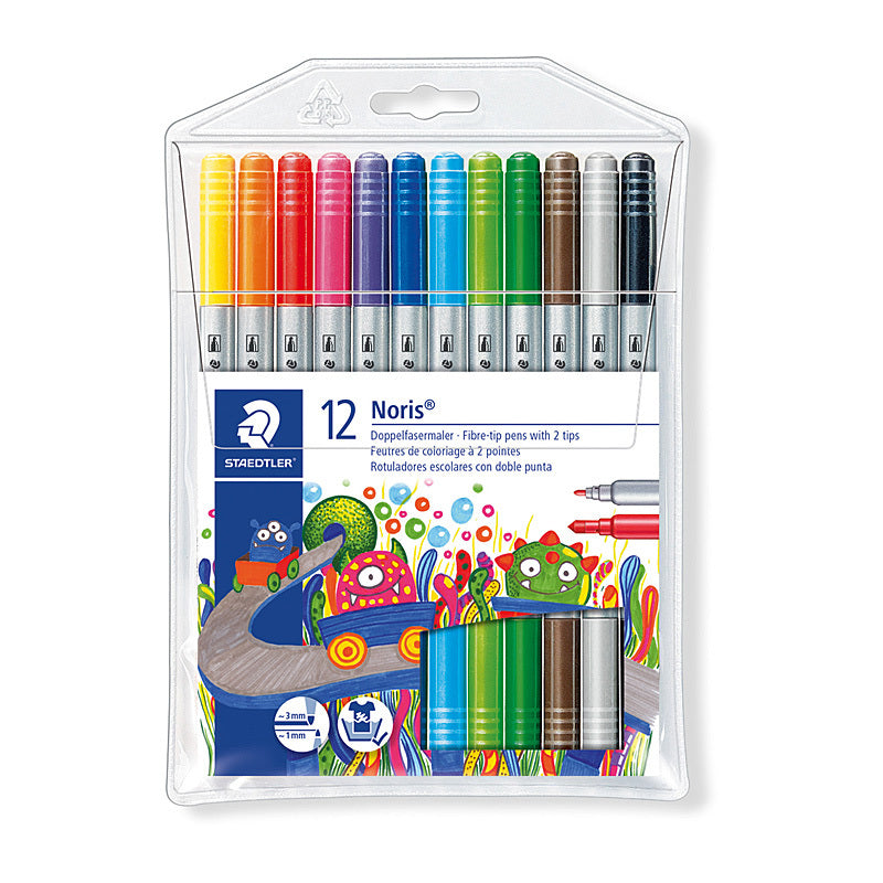 Staed Dbl Fibre Pen Ast Wlt12 Staedtler