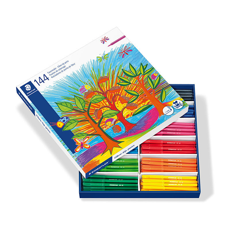 Staed Fibre Tip Pen Ast Pk144 Staedtler