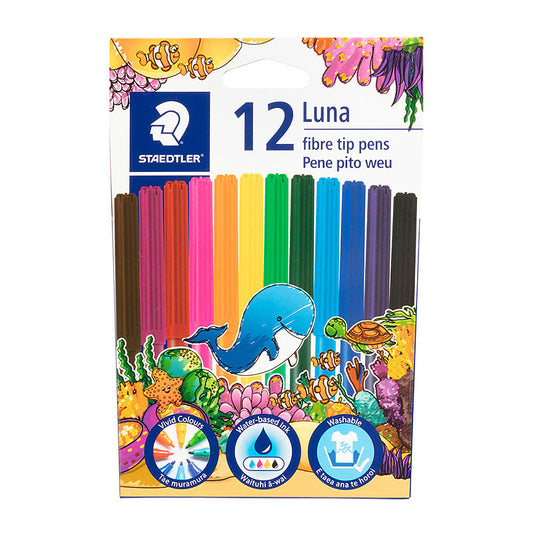 Staed Luna Felt Tip Ast Bx12 Staedtler