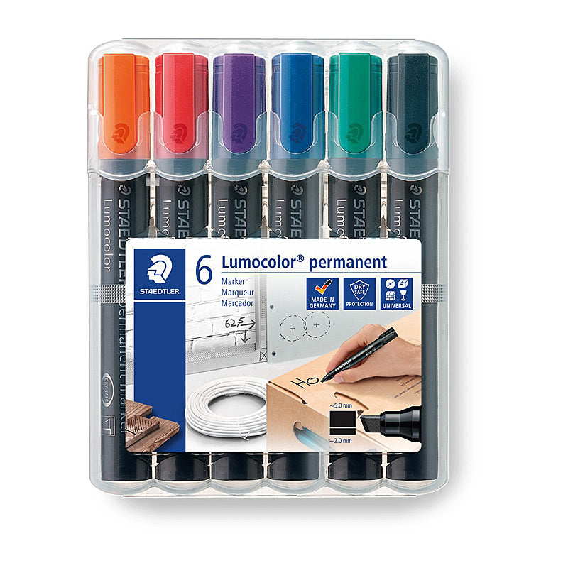 Staed Perm Mrk Chisel Ast Wlt6 Staedtler