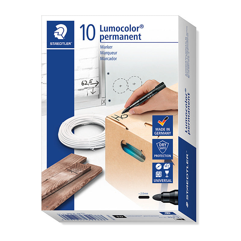 Staed PermMrk 352 Bul Blk Bx10 Staedtler
