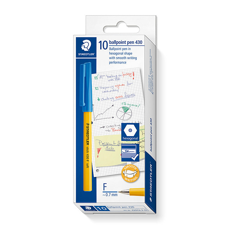 Staed Ballpoint430 Fn Blu Bx10 Staedtler