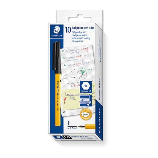 Staed Ballpoint430 Fn Blk Bx10 Staedtler