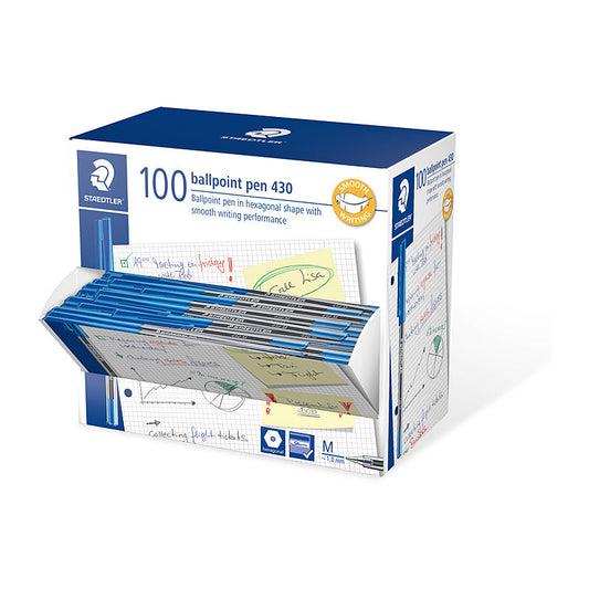 Staed Ballpoint430 M Blu Bx100 Staedtler