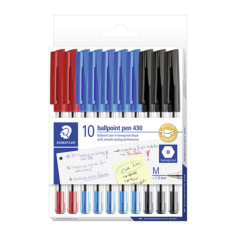 Staed Ballpoint430 M Ast Bx10 Staedtler