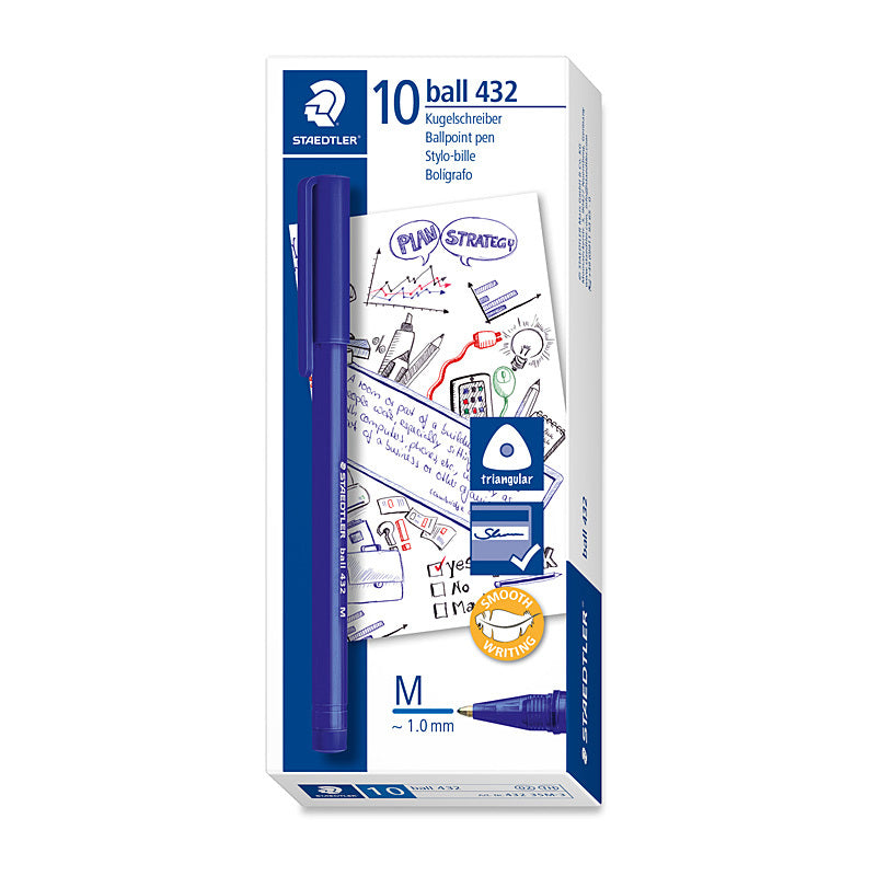 Staed Ballpoint 432 M Blu Bx10 Staedtler