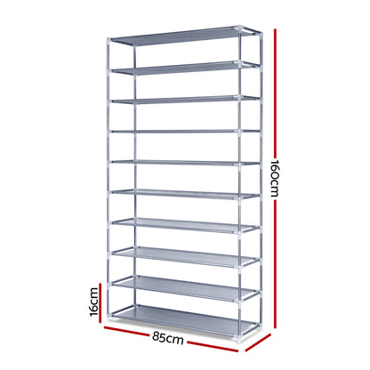 Artiss Shoe Rack Cabinet Stackable 10-Tier Grey