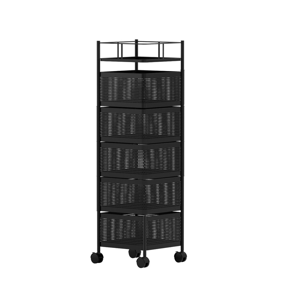 Artiss Storage Trolley Kitchen Cart 5 Tiers Storage Rack Black Tristar Online