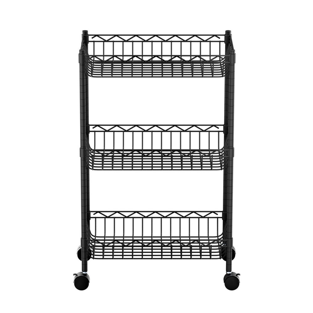 Artiss 3-Tier Shelving Unit Adjustable Garage Storage Kitchen Rack With Wheels Tristar Online