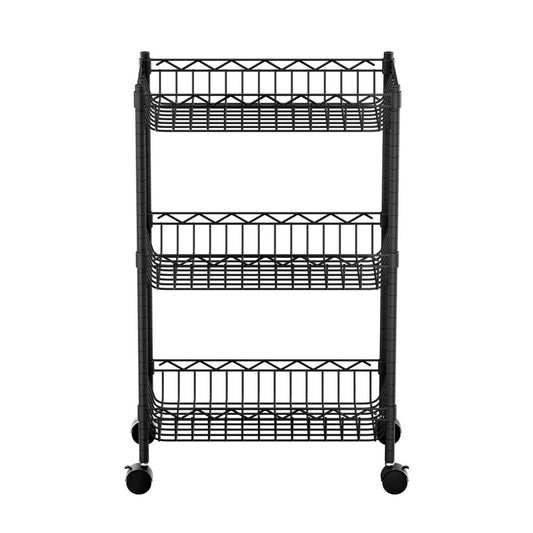 Artiss 3-Tier Shelving Unit Adjustable Garage Storage Kitchen Rack With Wheels Tristar Online