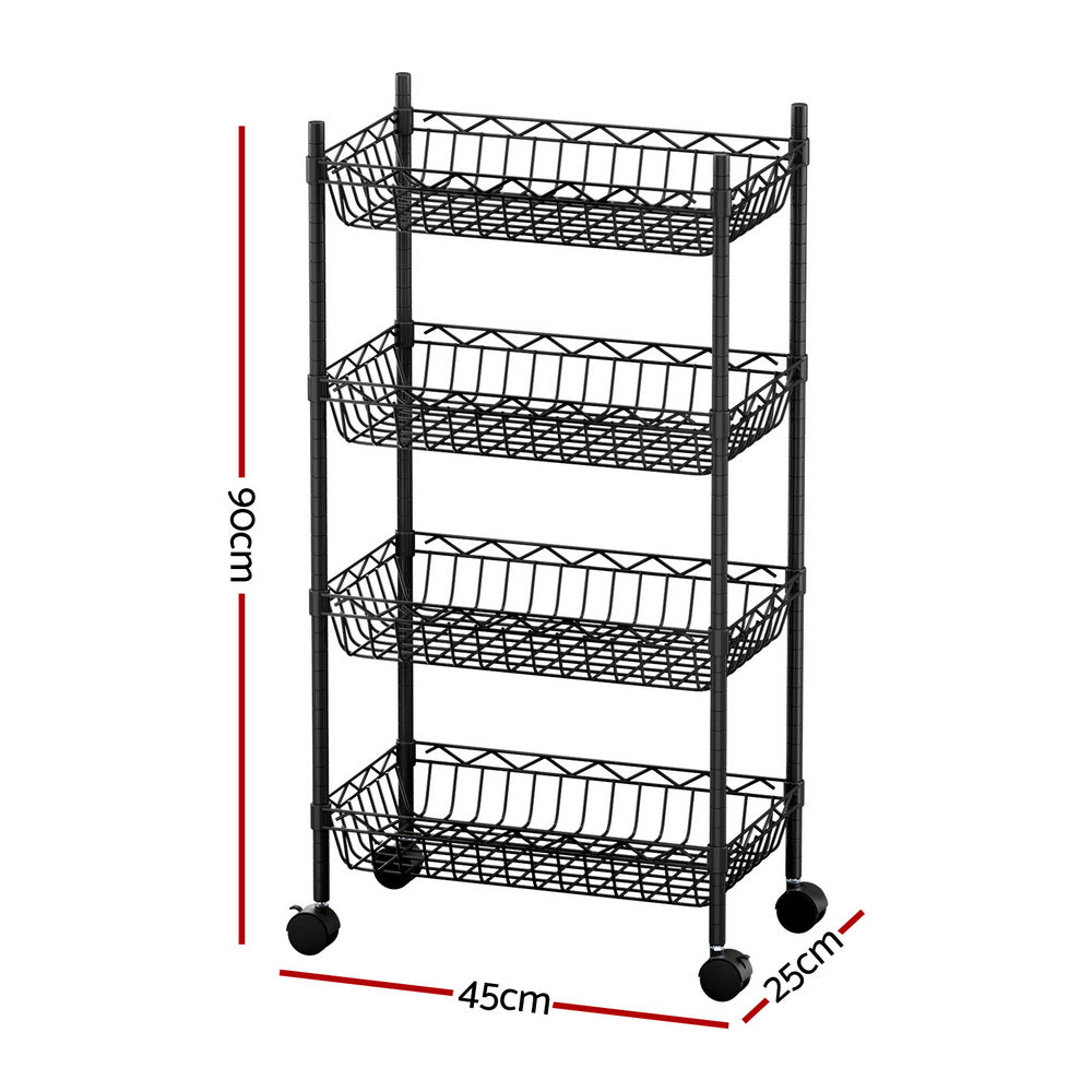 Artiss 4-Tier Shelving Unit Adjustable Garage Storage Kitchen Rack With Wheels Tristar Online