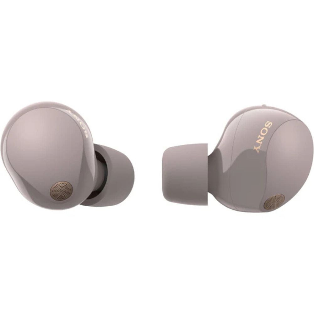 Sony WF-1000XM5 smoky pink earbuds showing both buds 
