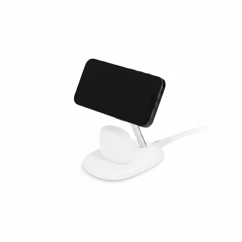 SPROUT Qi2 Magnetic 2-in-1 Wireless Charger - White - Fast Charging Stand for iPhone & AirPods (Copy) SPROUT