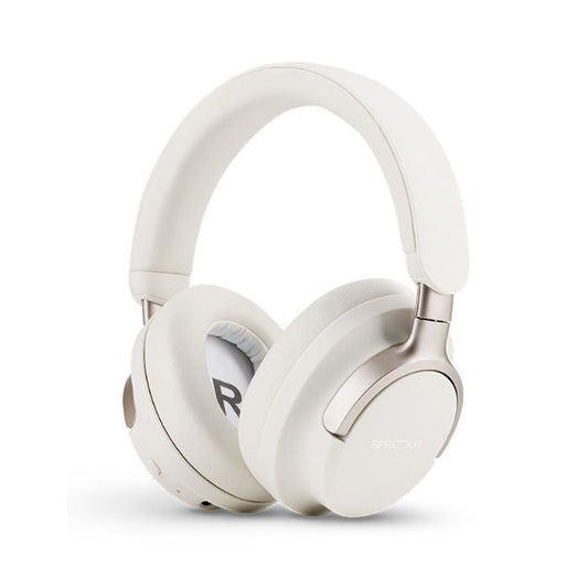 White Sprout Harmonic 4 headphones shown front view with earcups and headband visible