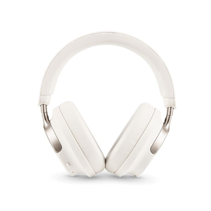 White Sprout Harmonic 4 headphones shown side‑angle highlighting earcup and headband