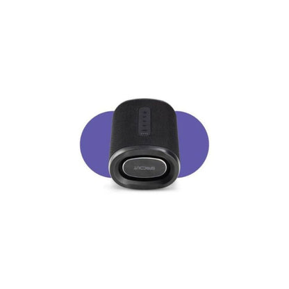 Portable black Sprout Soundwave speaker lying flat