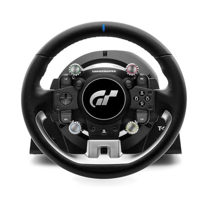 Thrustmaster T-GT II steering wheel with pedal set visible