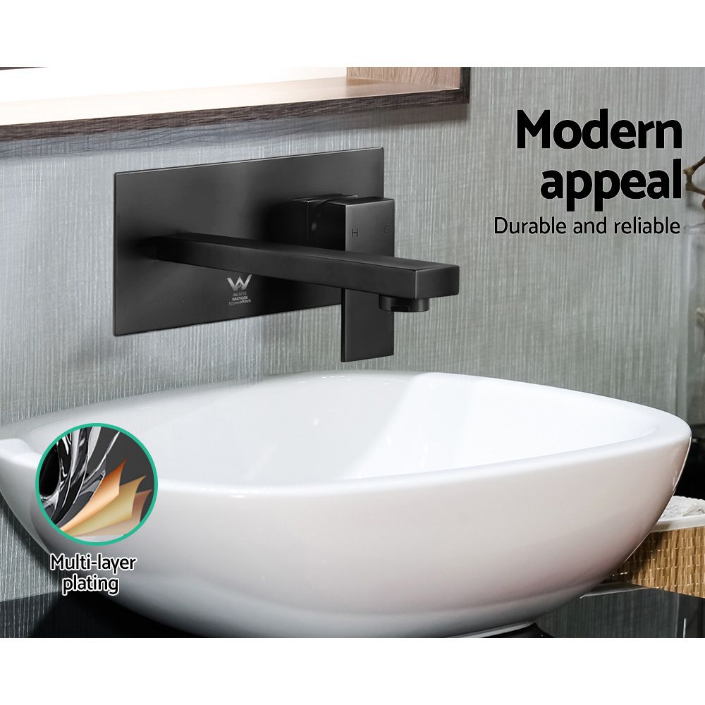 Cefito Bathroom Basin Mixer Tap Separate Faucet Vanity Laundry Black