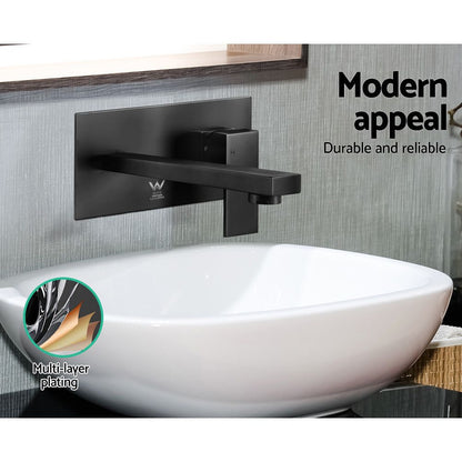 Cefito Bathroom Basin Mixer Tap Separate Faucet Vanity Laundry Black