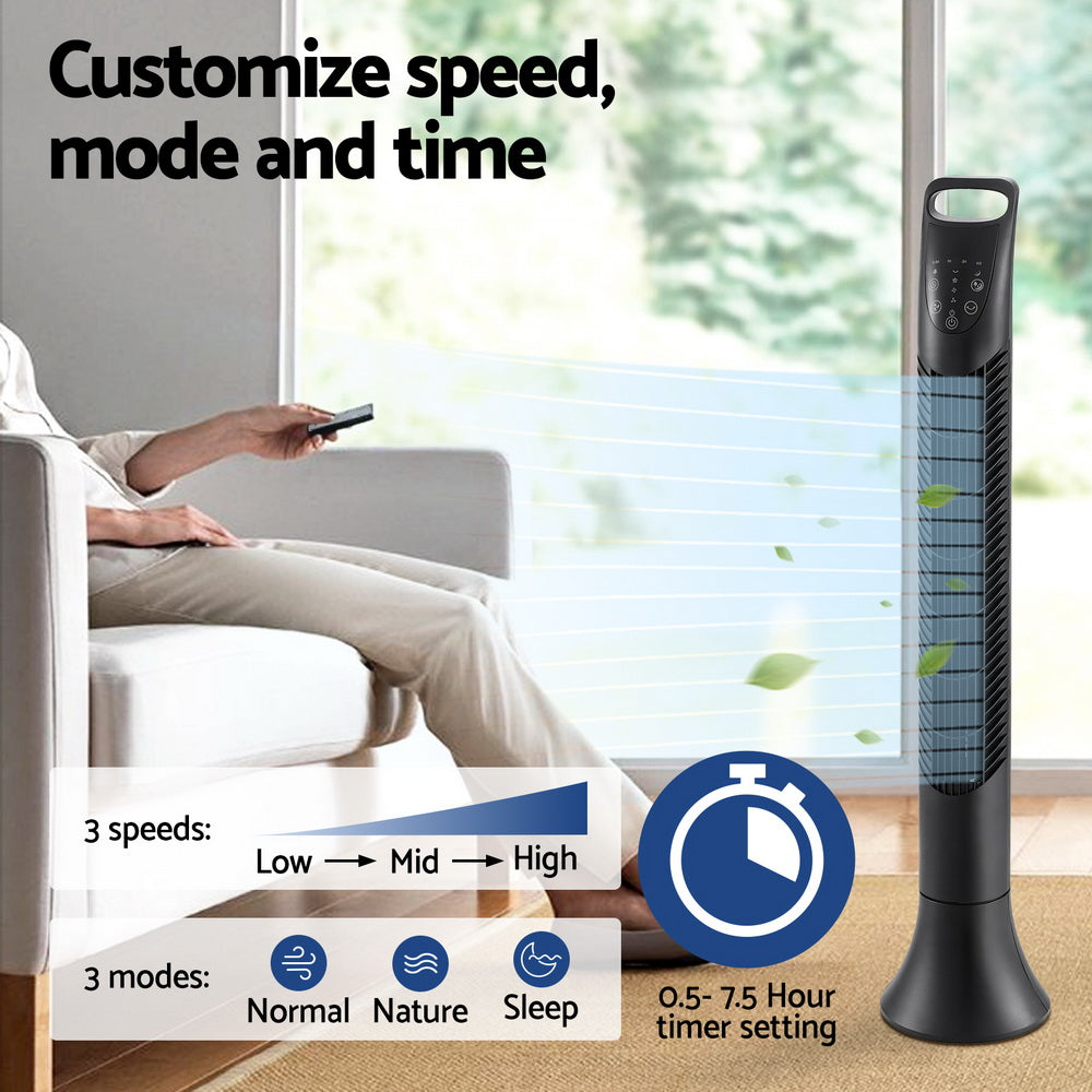 Devanti Tower Fan Oscillating 3 Speeds with Remote 91cm Tristar Online
