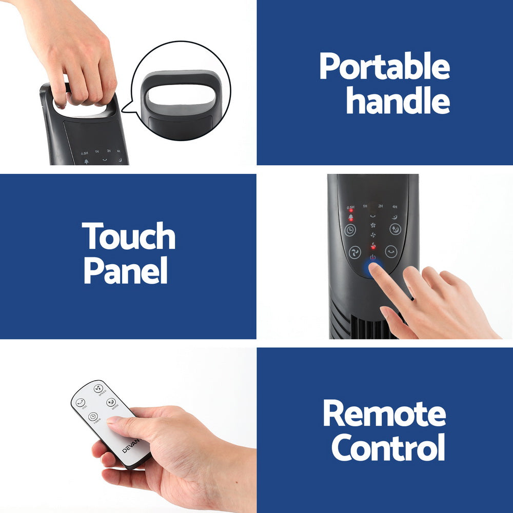 Devanti Tower Fan Oscillating 3 Speeds with Remote 91cm Tristar Online