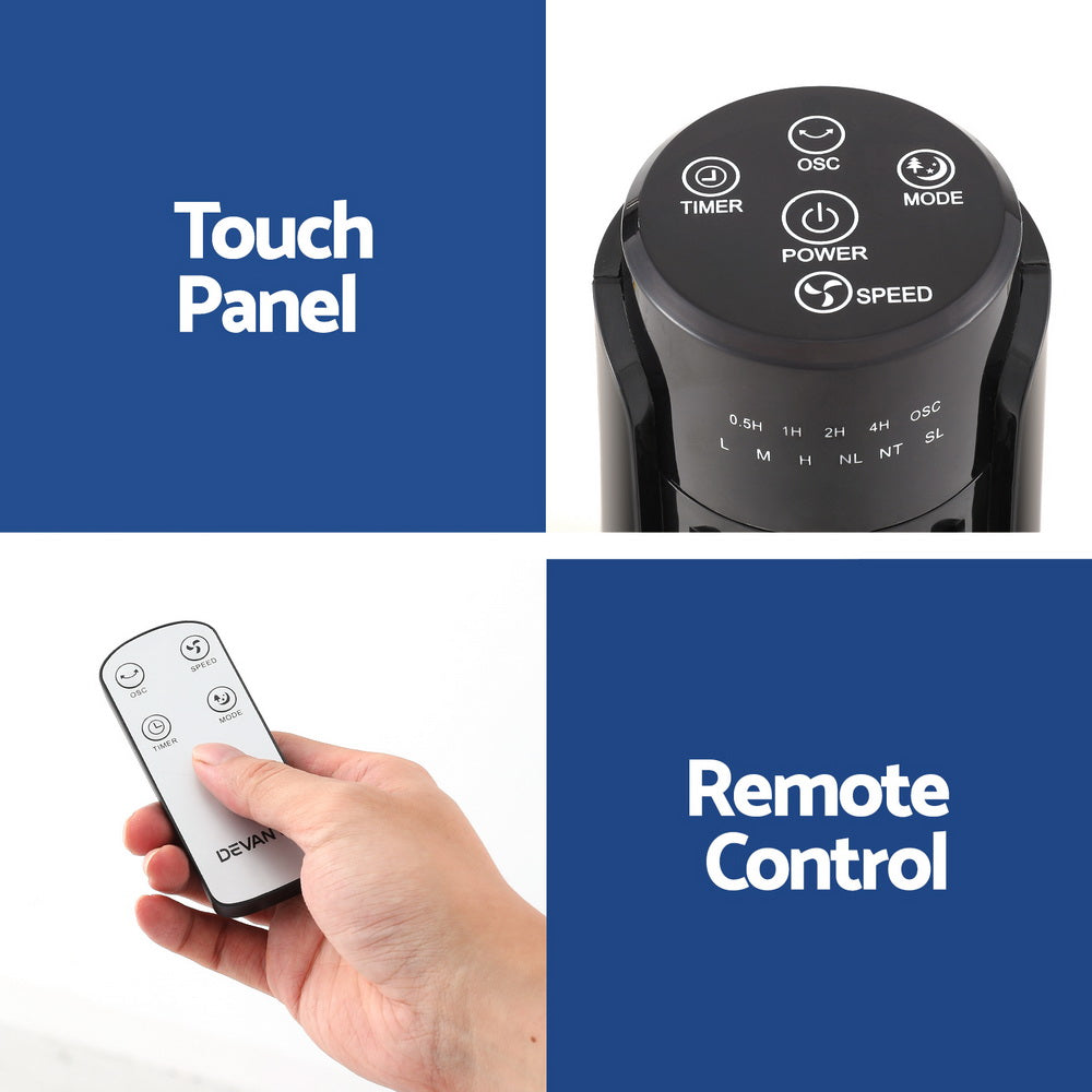 Devanti Tower Fan Oscillating 3 Speeds with Remote 93cm Tristar Online