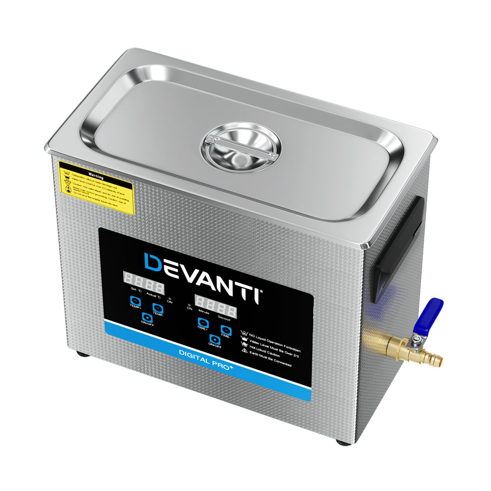 Devanti 6.5L Ultrasonic Cleaner Heater Cleaning Machine Timer Industrial 180W Tristar Online