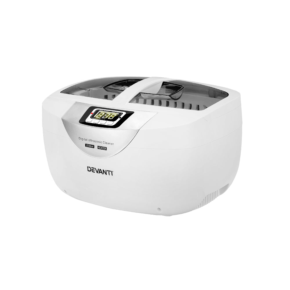Devanti 2500ml Ultrasonic Cleaner Heater Jewellery Glasses Cleaning Machine 70W Tristar Online