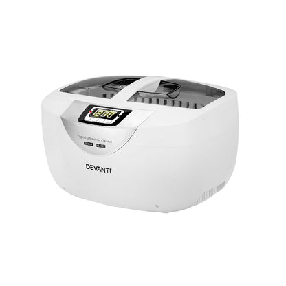 Devanti 2500ml Ultrasonic Cleaner Heater Jewellery Glasses Cleaning Machine 70W Tristar Online