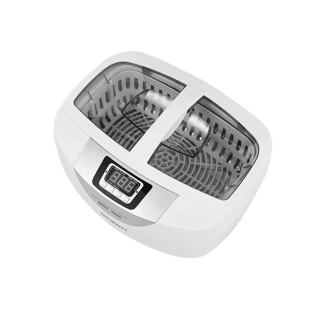 Devanti 2500ml Ultrasonic Cleaner Heater Jewellery Glasses Cleaning Machine 70W Tristar Online