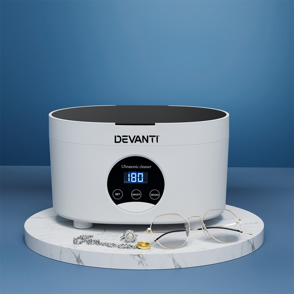 Devanti 600ml Ultrasonic Cleaner Timer Jewellery Glasses Cleaning Machine Degas Tristar Online