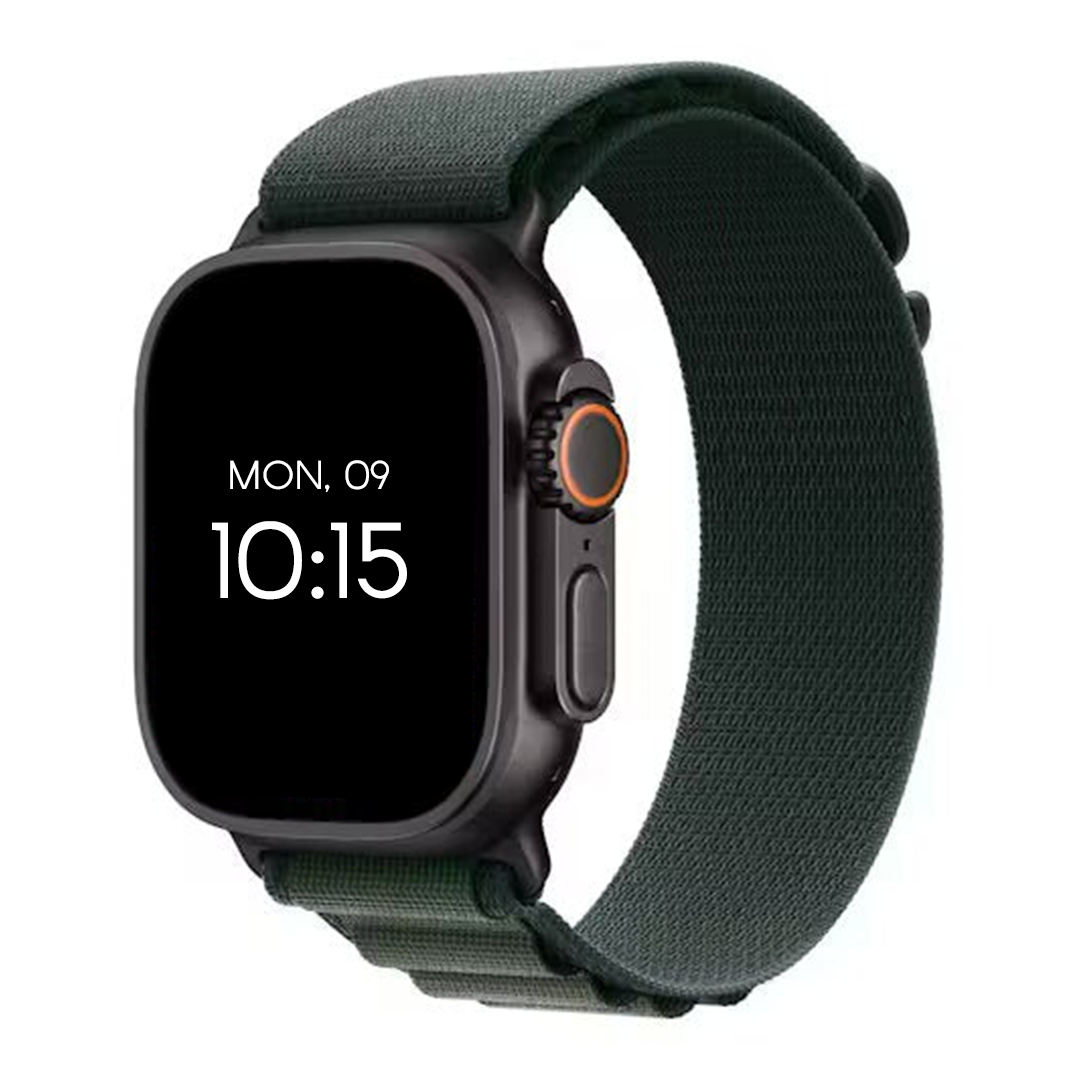 Apple Watch Ultra 2 GPS + Cellular 49mm Black Titanium Case with Dark Green Alpine Loop - Medium - AU Version