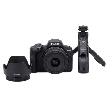 Canon EOS R50 Creator Bundle with Lens, Grip & Mic – Black Canon
