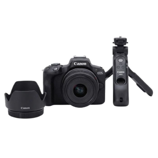 Canon EOS R50 Creator Bundle with Lens, Grip & Mic – Black Canon
