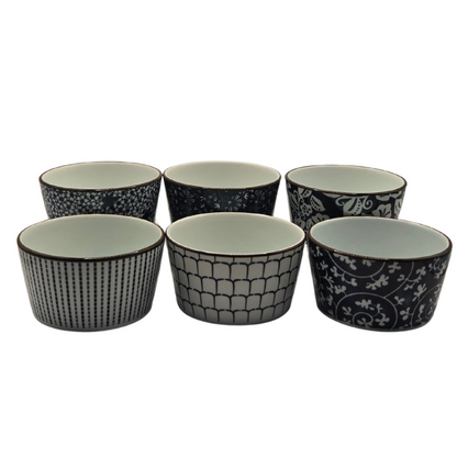 Ceramic Bakeware Set Blue Patterned Ramekins Set of 6 Tristar Online