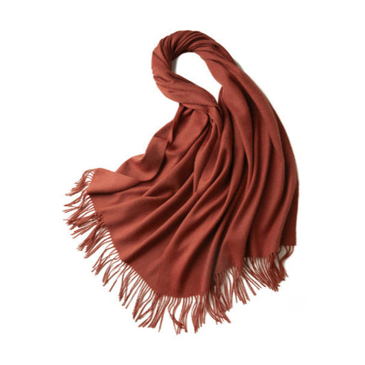 100% MERINO VIRGIN WOOL SHAWL 970115 BRICK RED Tristar Online