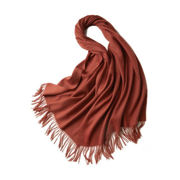 100% MERINO VIRGIN WOOL SHAWL 970115 BRICK RED Tristar Online